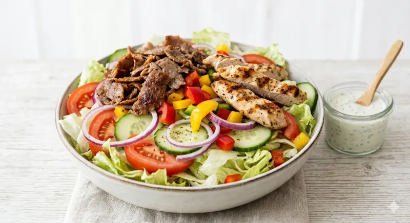 gemischter Salat mit Dönerfleisch