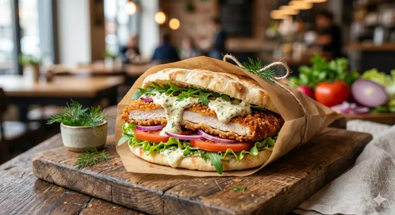 Schnitzel im Fladenbrot
