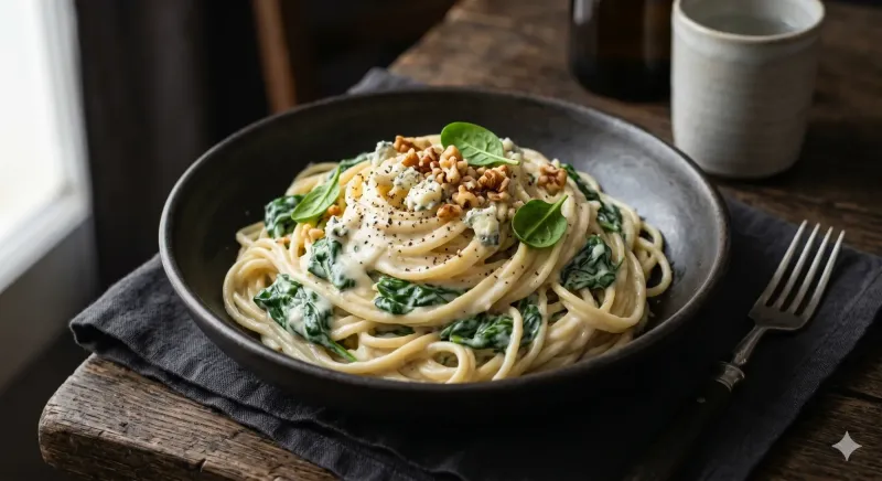 Spaghetti Gorgonzola e Spinaci