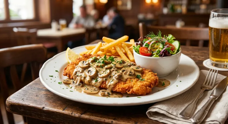 Schnitzel Kräuter Pilze