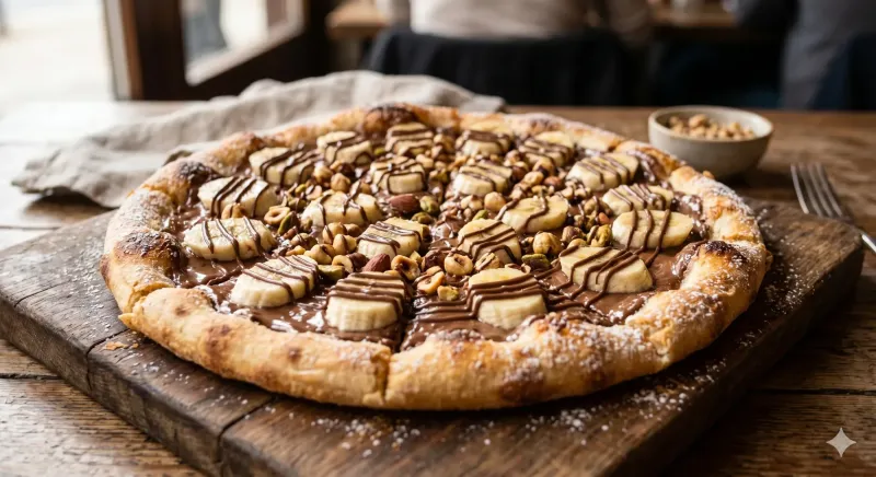 Pizza Nutella Banana Crunch