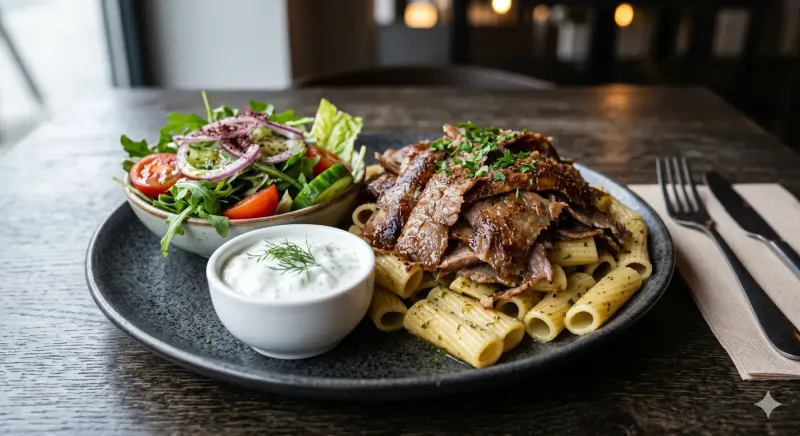 Dönerteller mit Nudeln