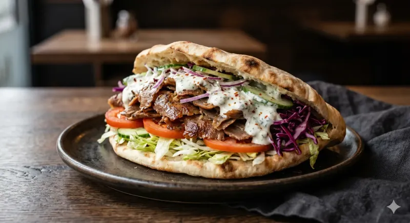 Döner mit Fladenbrot